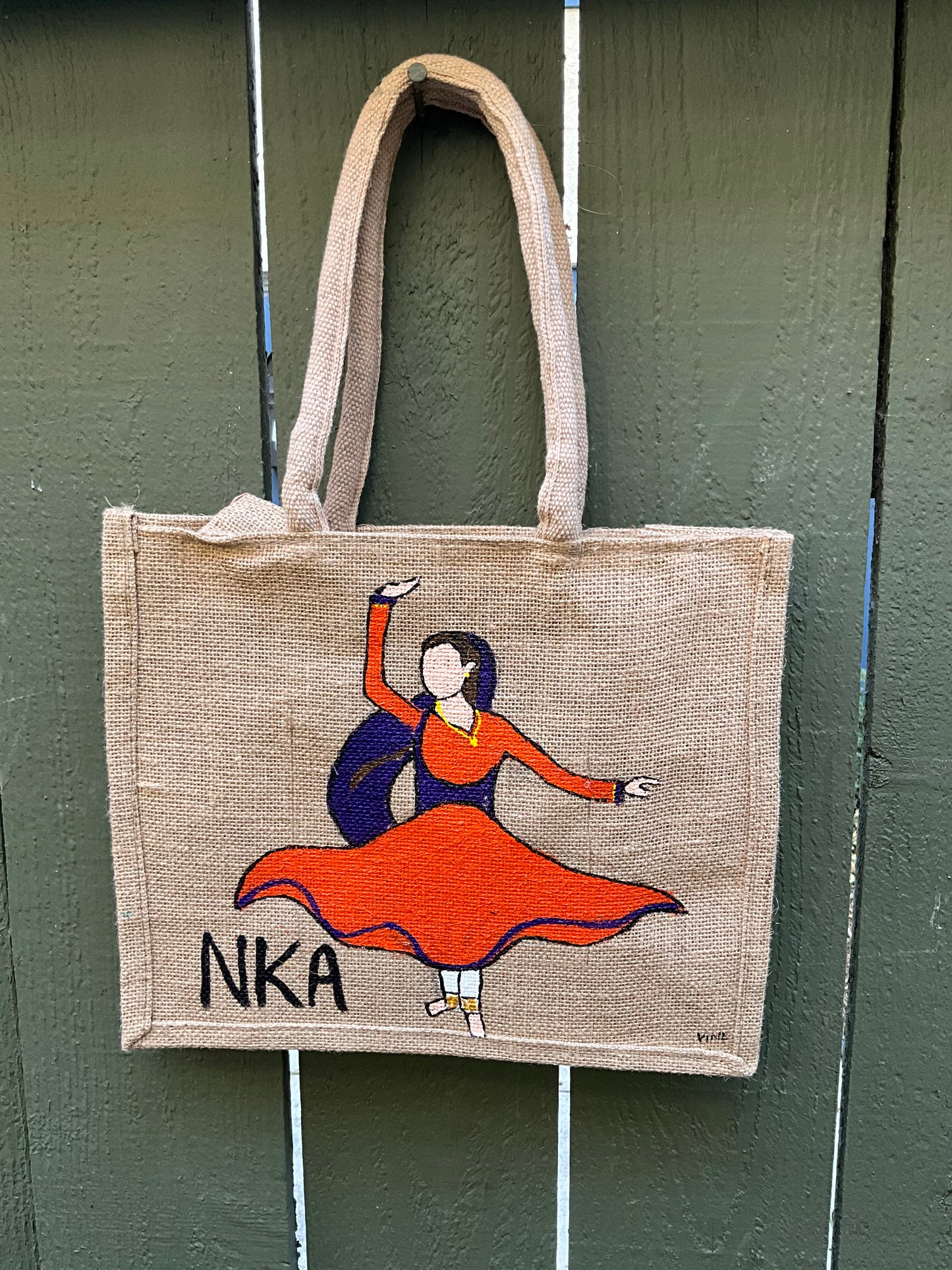 Sustainable Burlap Kathak Tote- Small